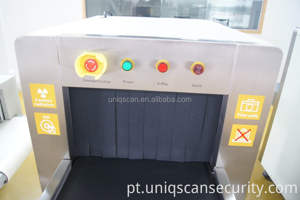 Scanner de bagagem de raio-X de tamanho pequeno usado em estação de metrô, transportador de detector de metal de raio-X fabricado
